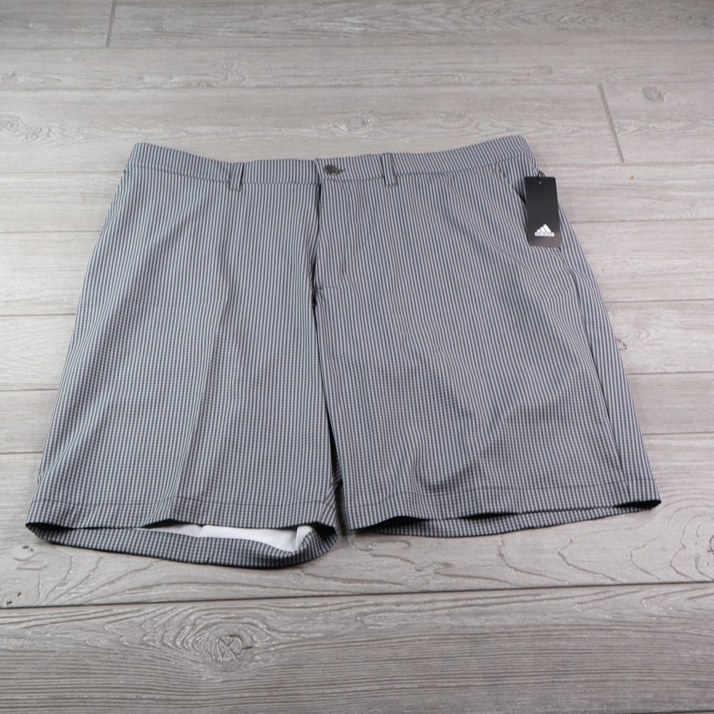 NWT Adidas Ultimate365 Gingham Golf Shorts Men's 40 Carbon Grey